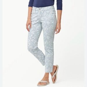 Tommy Bahama Denim Monstera Mash Fresh Air Skinny Ankle Jeans Leaf Print 30x28